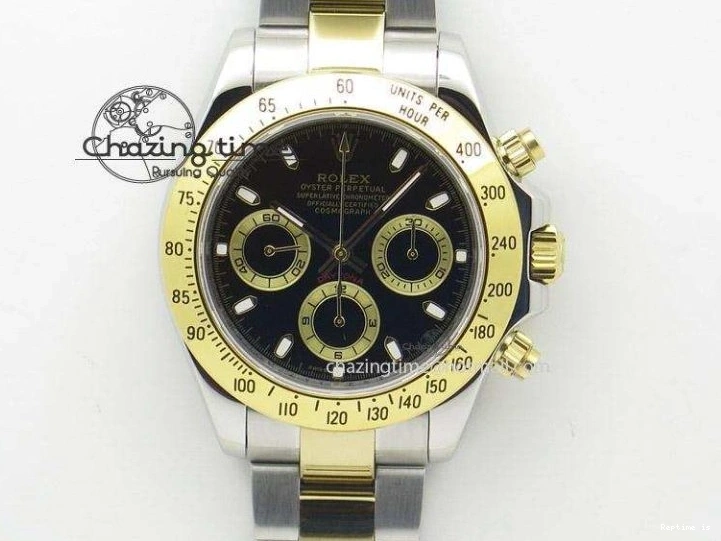 1222 OnTrend Daytona 116518 BTF 1:1 Best Edition YG Black Dial on Oysterflex Rubber Strap SA4130 V 2260